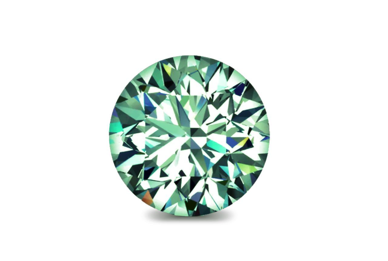 0.18 Carat Ideal Cut Round Green Lab-Grown Diamond - FVGRE Color, SI1 Clarity - IGI Certified