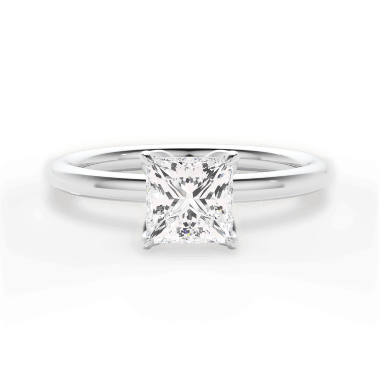 The Ora Pear Shaped Platinum Petal Head Solitaire Engagement Ring