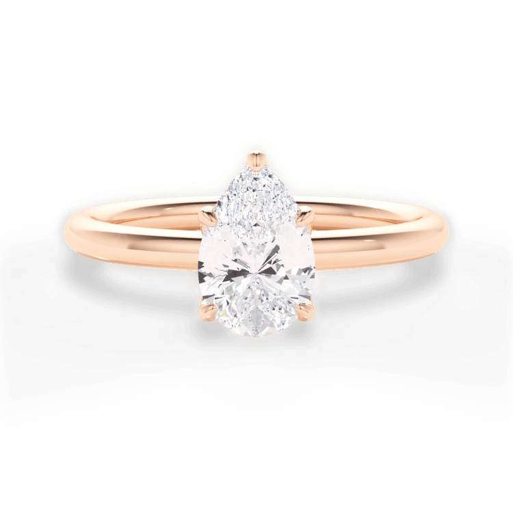 The Ora Princess Cut 18kt Rose Gold Petal Head Solitaire Engagement Ring