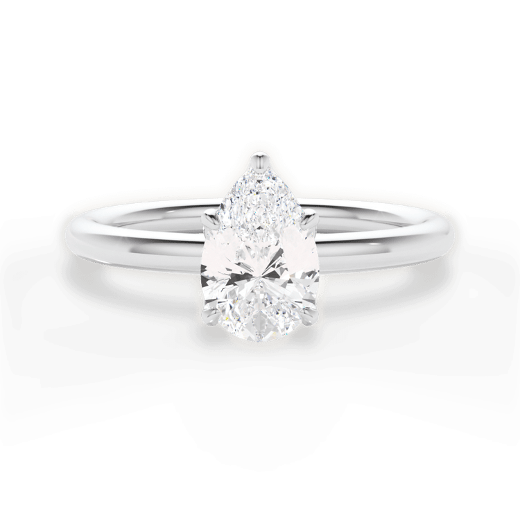 The Ora Princess Cut Platinum Petal Head Solitaire Engagement Ring