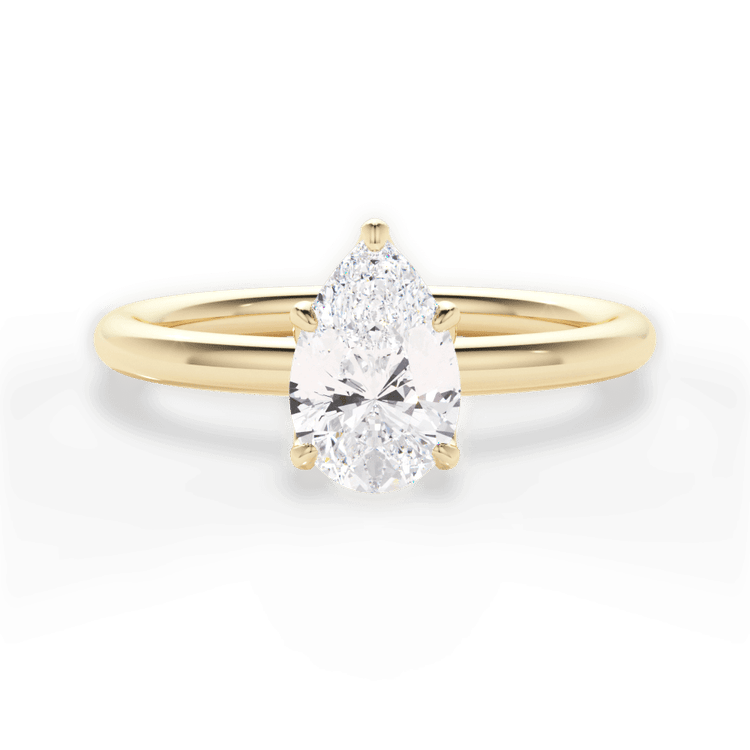 The Ora Princess Cut 18kt Yellow Gold Petal Head Solitaire Engagement Ring
