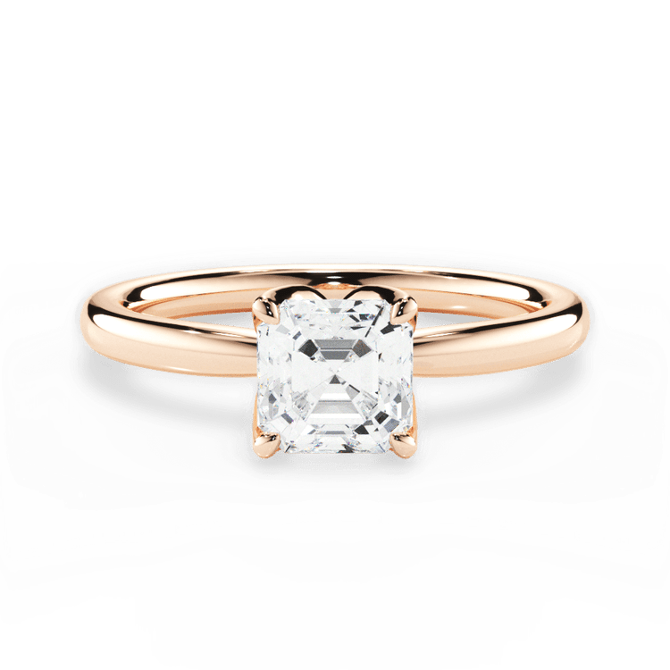 The Nivea Asscher Cut 18kt Rose Gold Petal Solitaire Engagement Ring