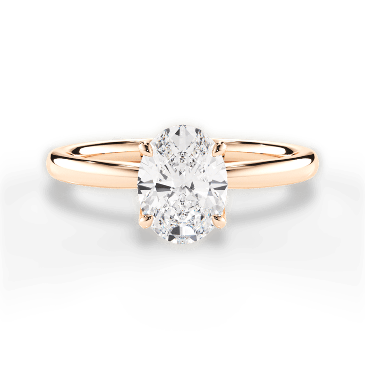 The Nivea Oval Cut 18kt Rose Gold Petal Solitaire Engagement Ring