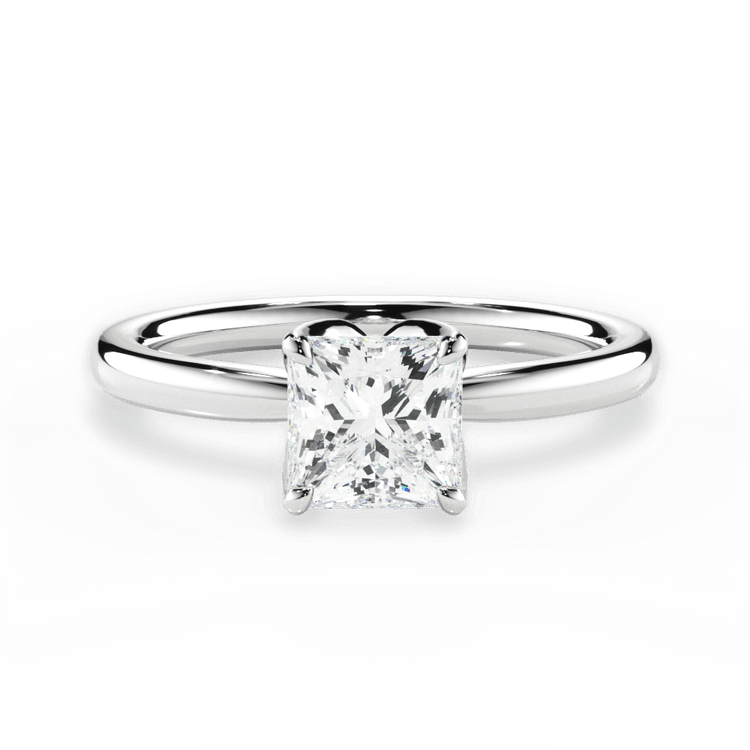 The Nivea Pear Shaped Platinum Petal Solitaire Engagement Ring
