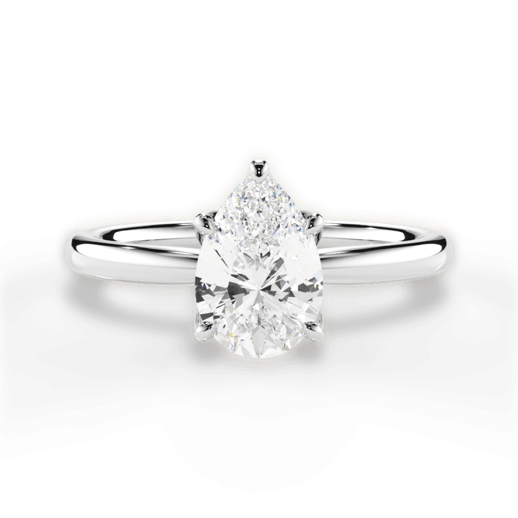 The Nivea Princess Cut Platinum Petal Solitaire Engagement Ring