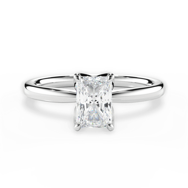 The Nivea Radiant Cut Platinum Petal Solitaire Engagement Ring