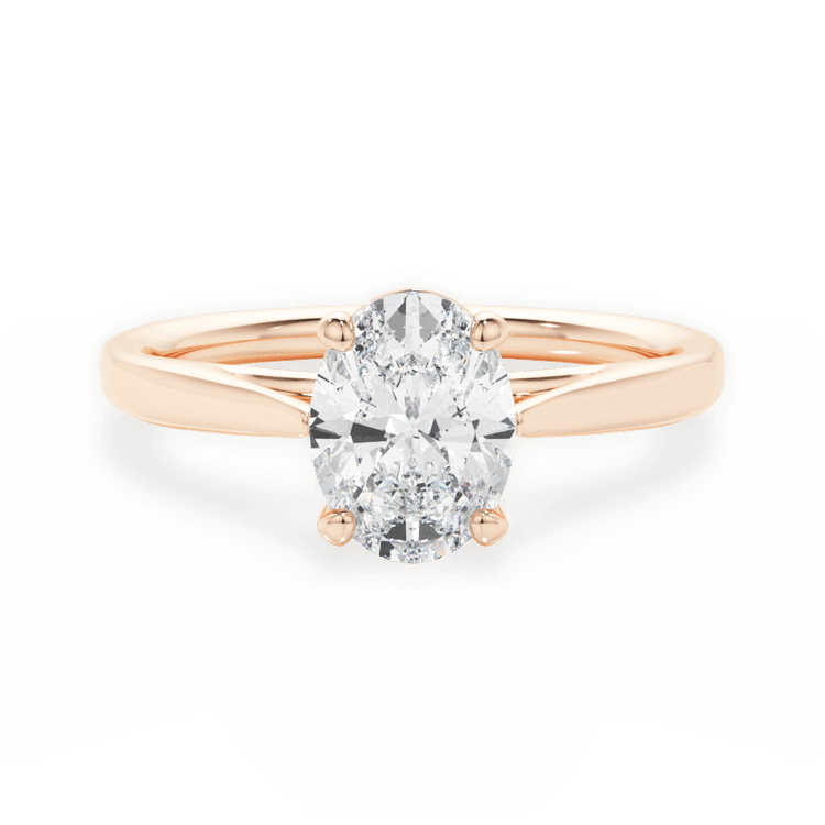 The Vera Oval Cut 18kt Rose Gold Solitaire Engagement Ring
