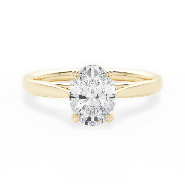 The Vera Oval Cut 18kt Yellow Gold Solitaire Engagement Ring