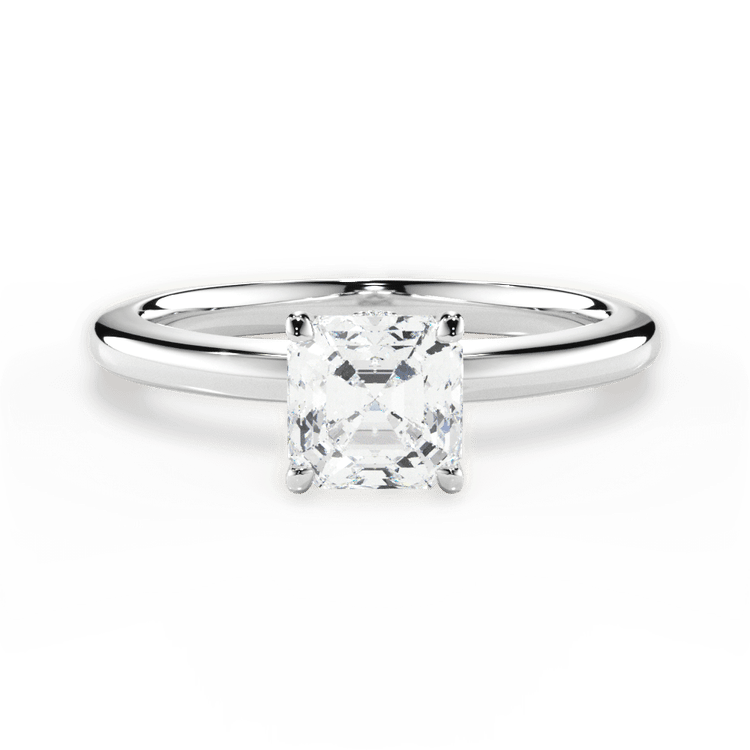 The Priya Asscher Cut Platinum Classic Solitaire Engagement Ring