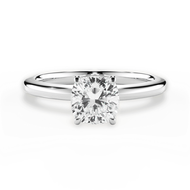 The Priya Cushion Cut Platinum Classic Solitaire Engagement Ring