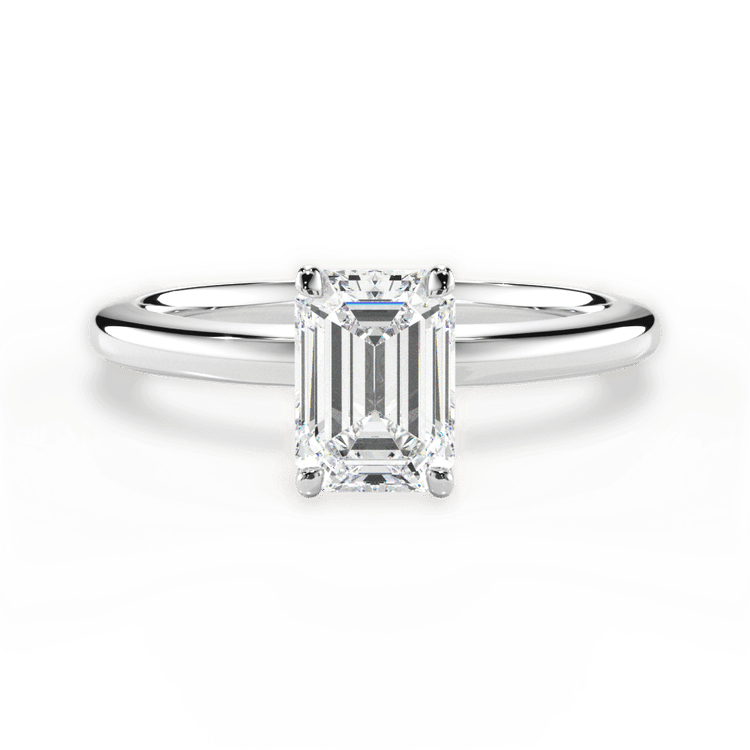 The Priya Emerald Cut Platinum Classic Solitaire Engagement Ring