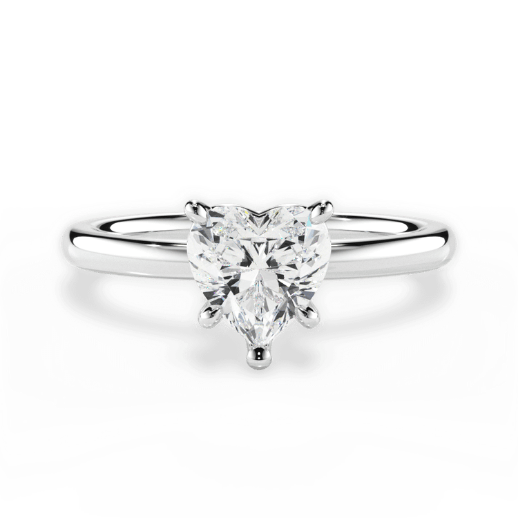 The Elodie Heart Shaped Platinum Classic Solitaire Engagement Ring