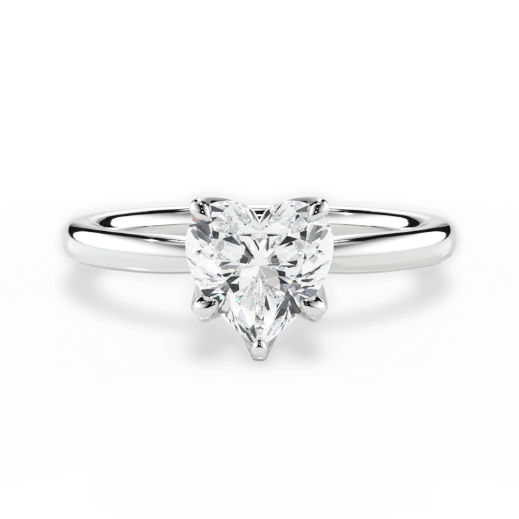 The Nivea Heart Shaped Platinum Petal Solitaire Engagement Ring
