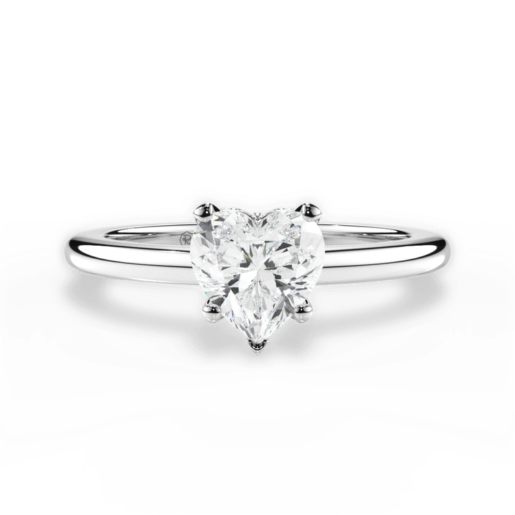 The Callista Heart Shaped 14kt White Gold Solitaire Diamond Gallery Engagement Ring