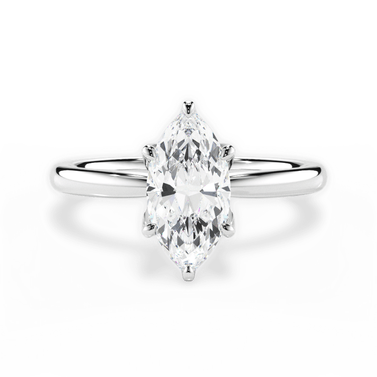 The Nivea Marquise Cut Platinum Petal Solitaire Engagement Ring