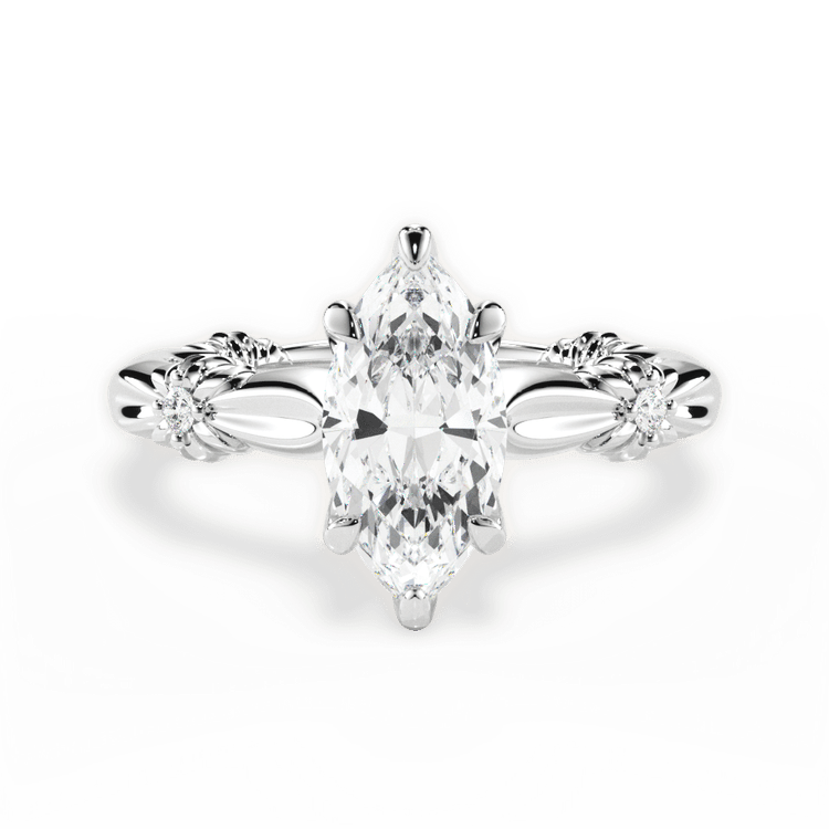 The Edith Marquise Cut Platinum Ribbon Engagement Ring