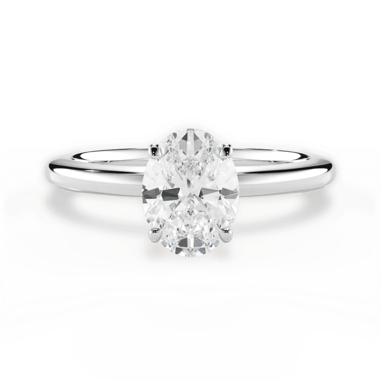The Priya Oval Cut Platinum Classic Solitaire Engagement Ring
