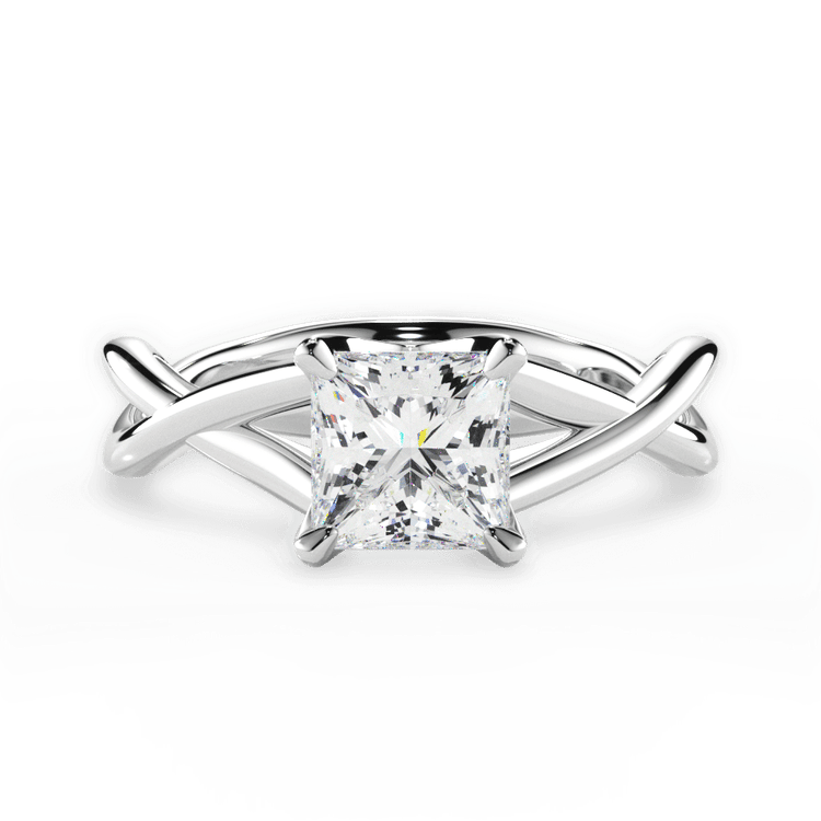 The Carmella Pear Shaped Platinum Open-Twist Solitaire Engagement Ring
