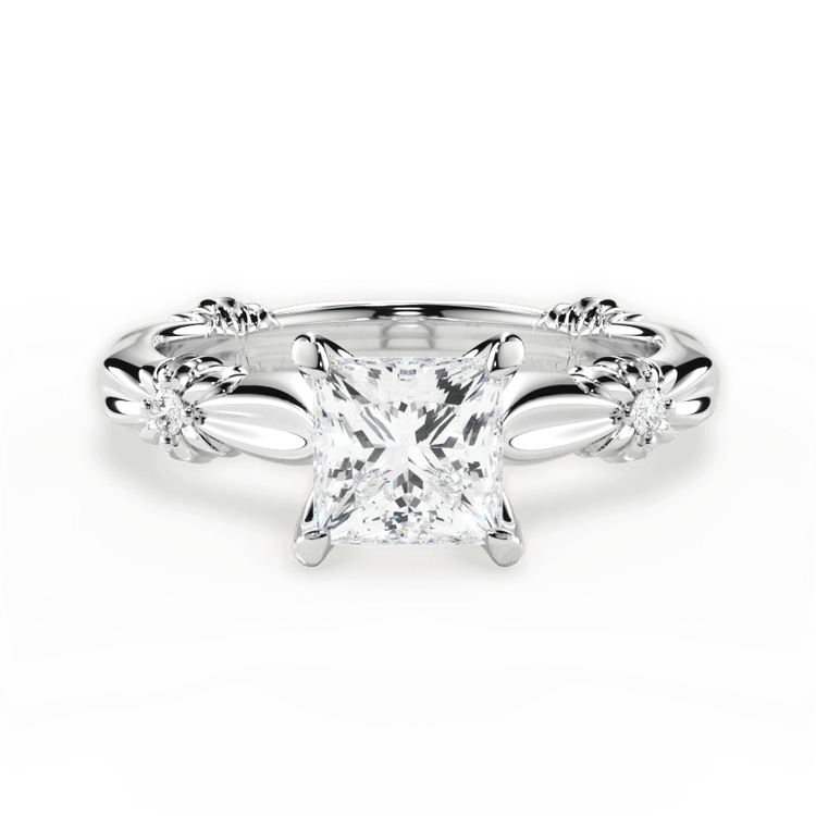 The Edith Pear Shaped Platinum Ribbon Engagement Ring