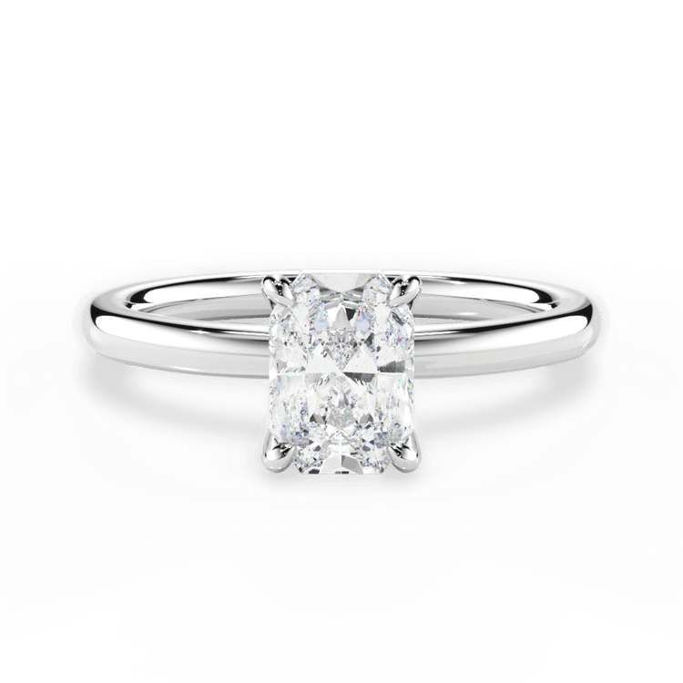 The Elodie Radiant Cut Platinum Classic Solitaire Engagement Ring
