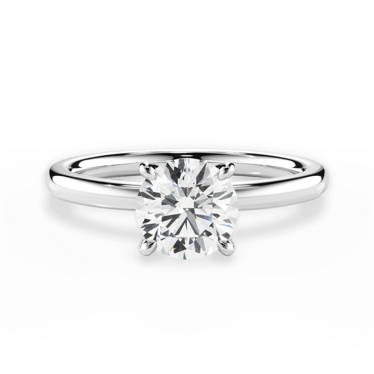 The Elodie Round Cut 14kt White Gold Classic Solitaire Engagement Ring