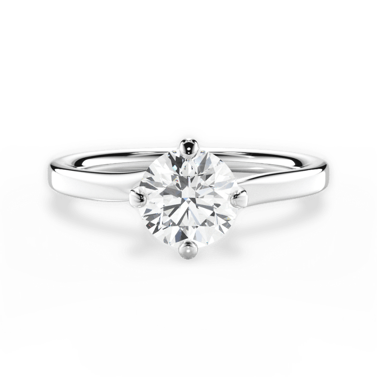 The Evelyn Round Cut Platinum Solitaire Kite Set Swirl Engagement Ring