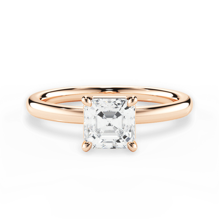 The Elodie Asscher Cut 18kt Rose Gold Classic Solitaire Engagement Ring
