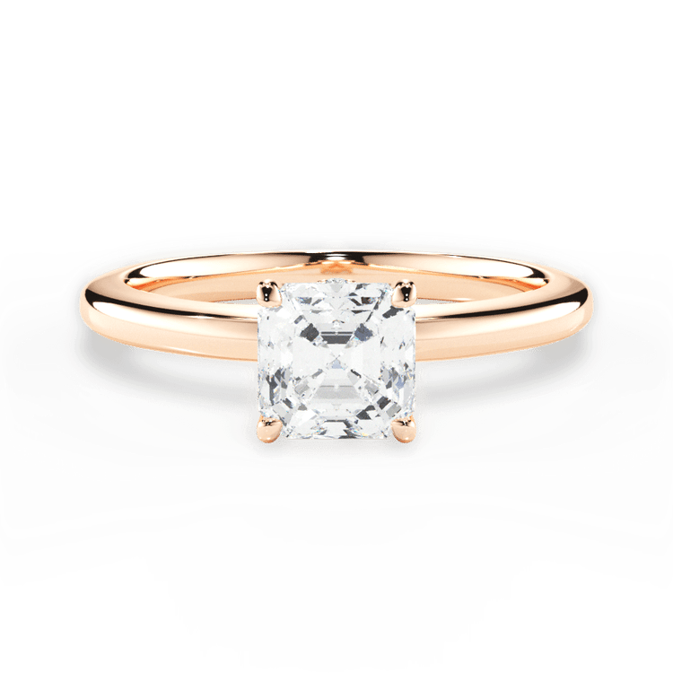 The Priya Asscher Cut 18kt Rose Gold Classic Solitaire Engagement Ring