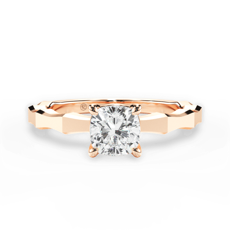 The Maddie Cushion Cut 18kt Rose Gold Octagon Solitaire Engagement Ring