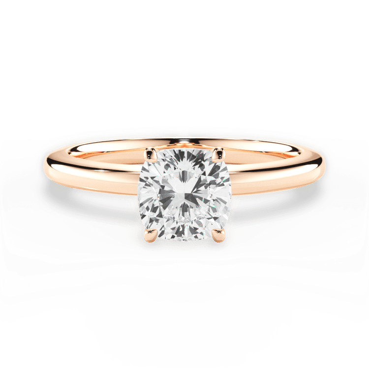 The Priya Cushion Cut 18kt Rose Gold Classic Solitaire Engagement Ring