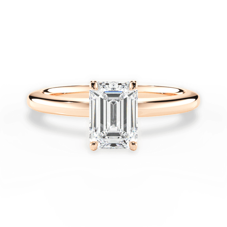 The Priya Emerald Cut 18kt Rose Gold Classic Solitaire Engagement Ring