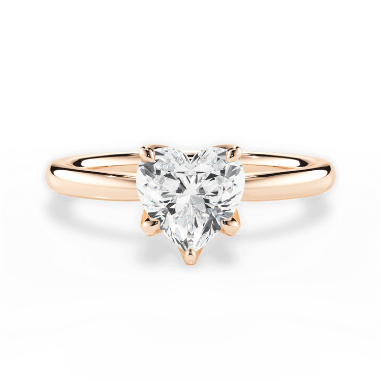 The Nivea Heart Shaped 18kt Rose Gold Petal Solitaire Engagement Ring