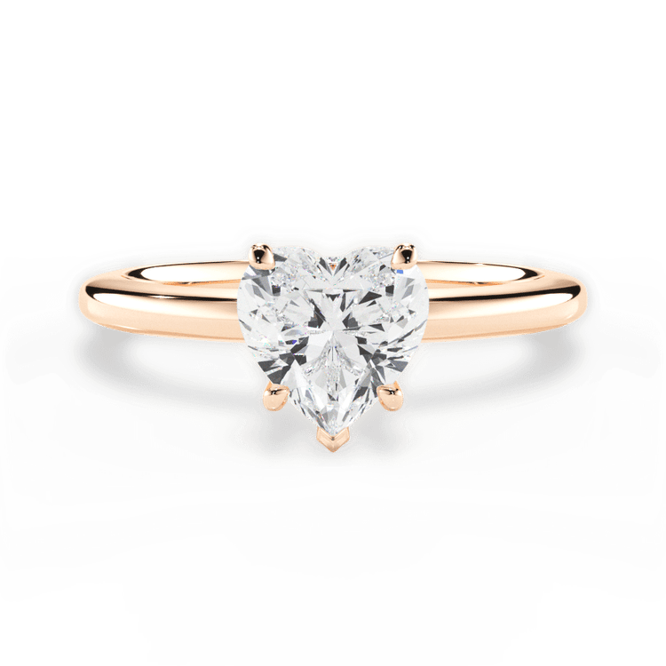 The Priya Heart Shaped 18kt Rose Gold Classic Solitaire Engagement Ring