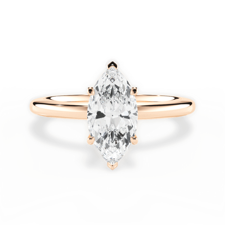 The Priya Marquise Cut 18kt Rose Gold Classic Solitaire Engagement Ring
