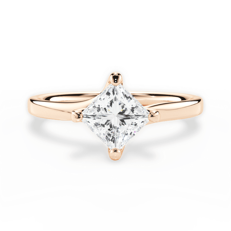 The Evelyn Pear Shaped 18kt Rose Gold Solitaire Kite Set Swirl Engagement Ring