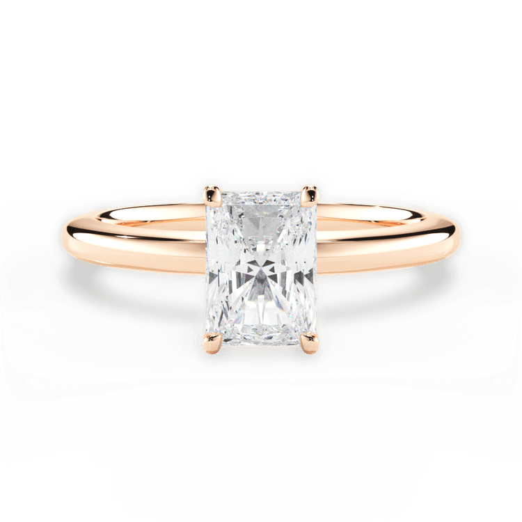 The Priya Radiant Cut 18kt Rose Gold Classic Solitaire Engagement Ring