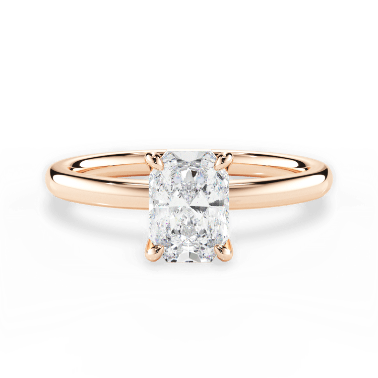 The Elodie Radiant Cut 18kt Rose Gold Classic Solitaire Engagement Ring