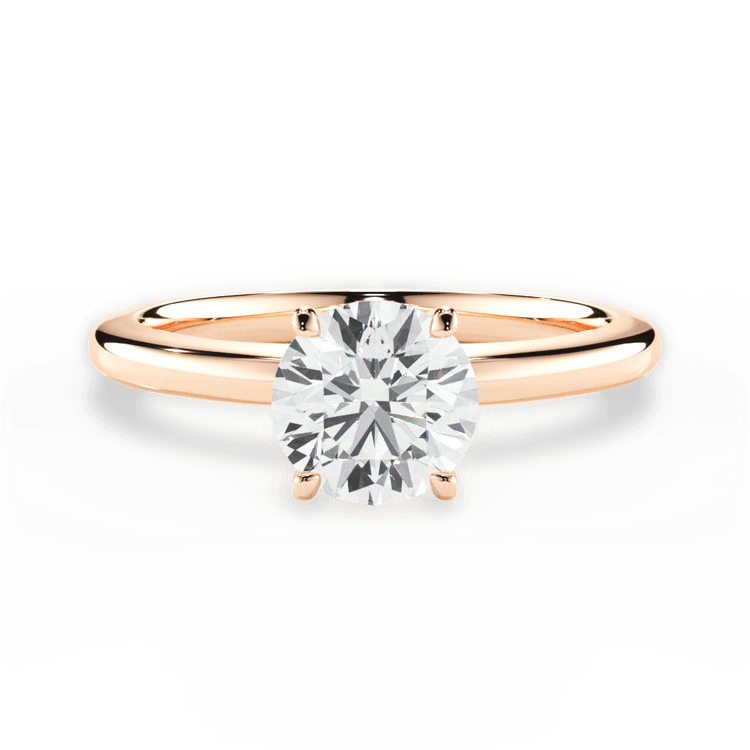 The Priya Round Cut 18kt Rose Gold Classic Solitaire Engagement Ring