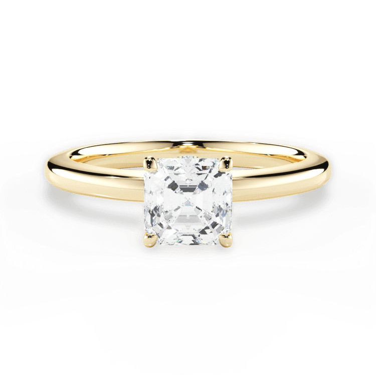 The Priya Asscher Cut 18kt Yellow Gold Classic Solitaire Engagement Ring