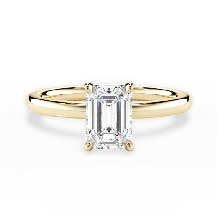 The Elodie Emerald Cut 18kt Yellow Gold Classic Solitaire Engagement Ring