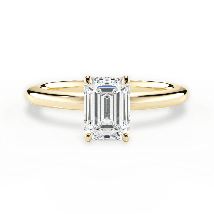 The Priya Emerald Cut 18kt Yellow Gold Classic Solitaire Engagement Ring