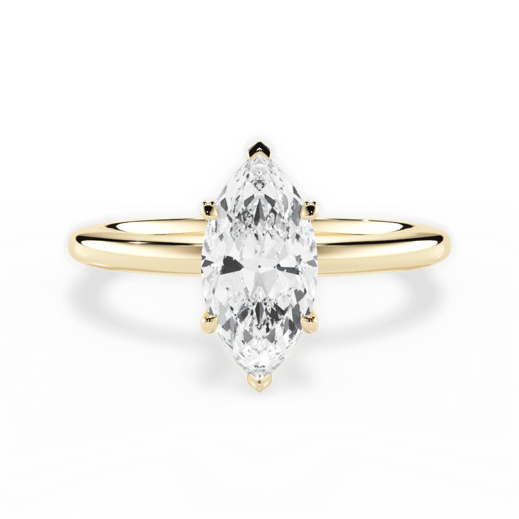 The Priya Marquise Cut 18kt Yellow Gold Classic Solitaire Engagement Ring