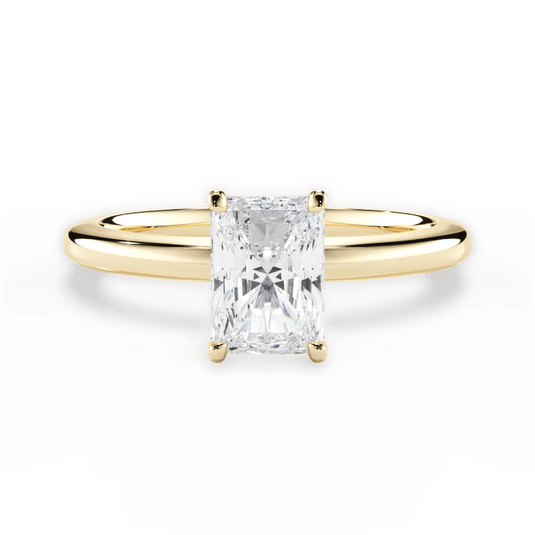 The Priya Radiant Cut 18kt Yellow Gold Classic Solitaire Engagement Ring
