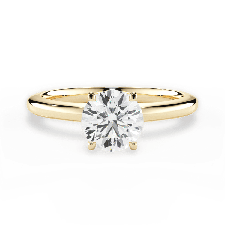 The Priya Round Cut 18kt Yellow Gold Classic Solitaire Engagement Ring
