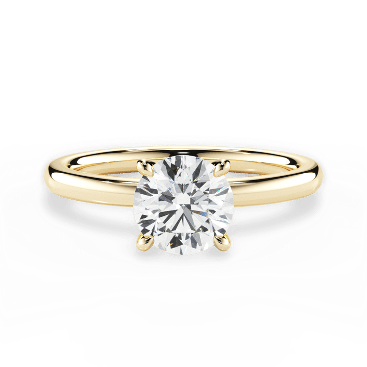 The Elodie Round Cut 18kt Yellow Gold Classic Solitaire Engagement Ring