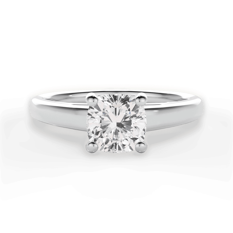 The Siena Cushion Cut Platinum Solitaire Cathedral Engagement Ring