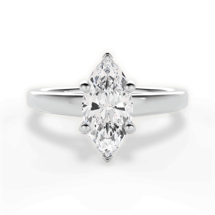 The Siena Marquise Cut Platinum Solitaire Cathedral Engagement Ring