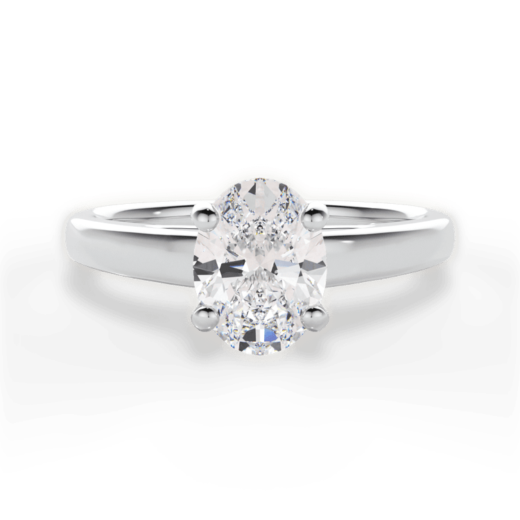 The Siena Oval Cut Platinum Solitaire Cathedral Engagement Ring