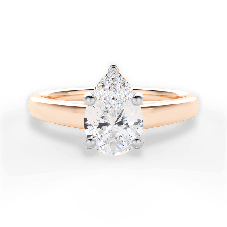 The Siena Princess Cut 18kt Rose Gold Solitaire Cathedral Engagement Ring