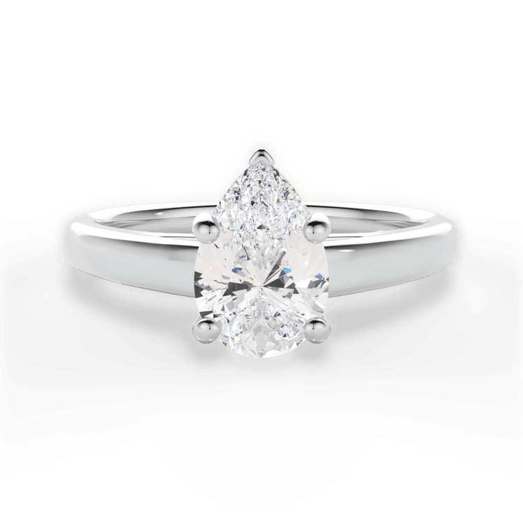The Siena Princess Cut Platinum Solitaire Cathedral Engagement Ring